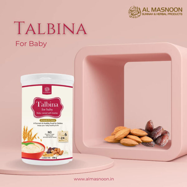 AL MASNOON Talbina For Baby with Almonds & Dates / Baby Cereal with Barley 250g / A Sunnah & Healthy Food for Babies/ Keeps your Baby Healthy & fit