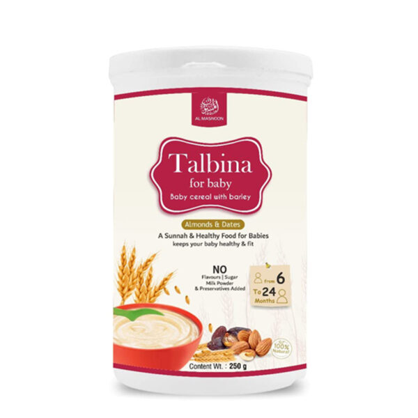 AL MASNOON Talbina For Baby with Almonds & Dates / Baby Cereal with Barley 250g / A Sunnah & Healthy Food for Babies/ Keeps your Baby Healthy & fit