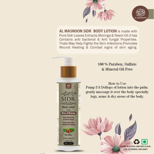 AL MASNOON Sidr Body Lotion with Moringa & Neem/Keeps Skin Silky & Smooth/Paraben & Sulfate Free/100ml (pack of 1)