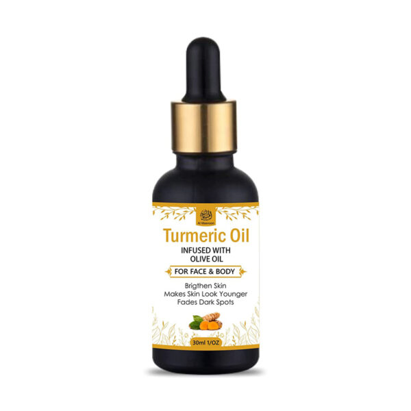 AL MASNOON Turmeric Oil for Face & Body 30ml ( pack of 1) Infused with Olive Oil /Brightens the Skin / 100% Natural