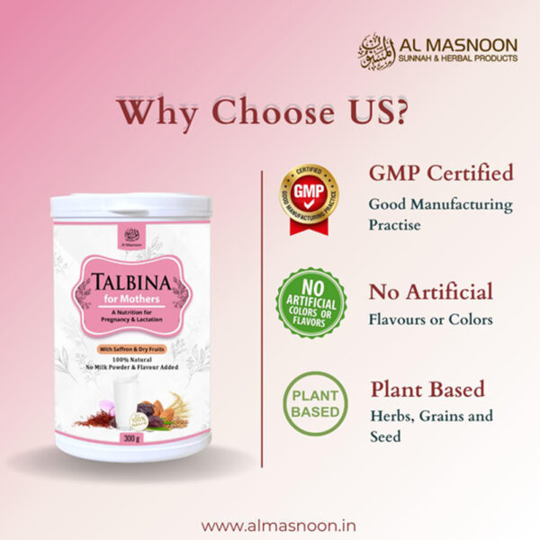 AL MASNOON Talbina For Mothers With Saffron & Dry Fruits/ 100% Natural / 300g (pack of 1)