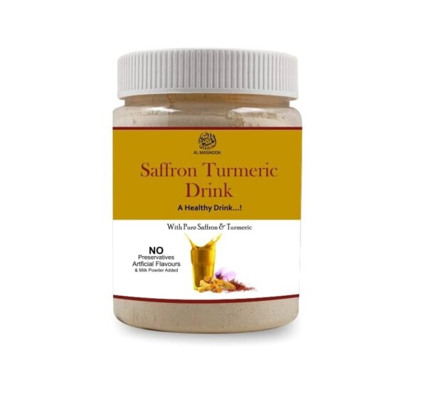 AL Masnoon Saffron Turmeric Drink 250g - A Healthy Beverage Infused with Pure Saffron & Turmeric for Wellness and Vitality