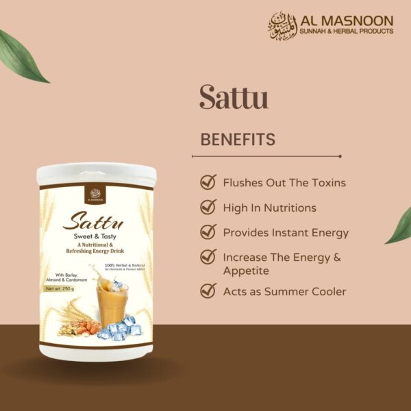 AL MASNOON Sweet Sattu with Barley, Almond & Cardamom/A Nutritional & Delicious Energy Drink 250g(pack of 1)