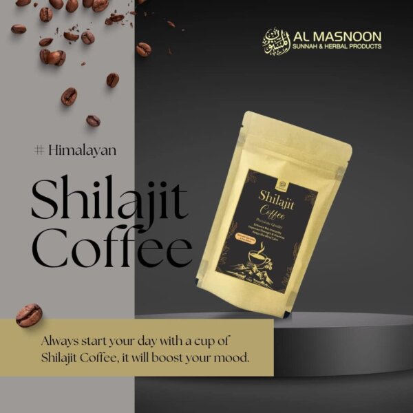 Al Masnoon Shilajit Coffee 100g Pack of 1 - Premium Dark Arabica Beans Infused with Pure Shilajit 100% Natural/No Chicory Added