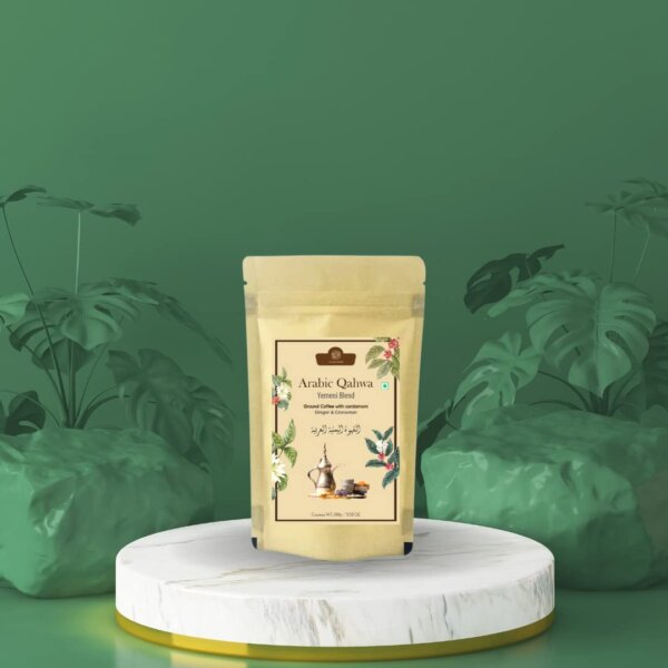 AL MASNOON Arabic Qahwa/Yemeni Blend/Arabic Yemeni Coffee Medium Roasted with Cinnamon & Ginger 100G