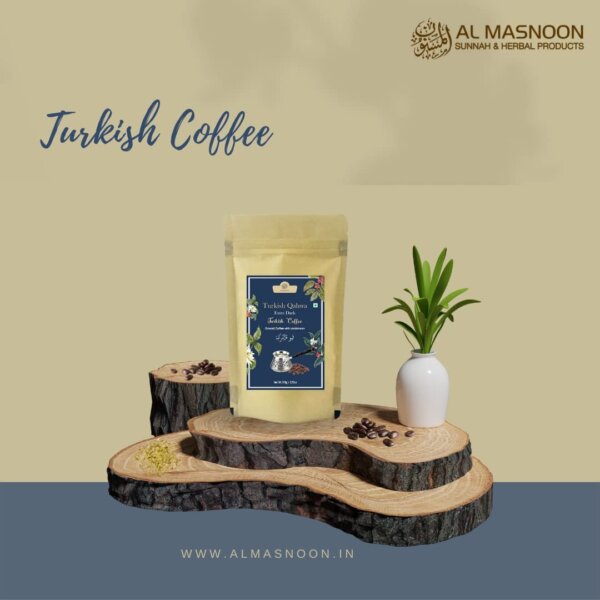 AL MASNOON Turkish Coffee/Turkish Qahwa/Made with Dark Roasted Ground Coffee & Cardamom 100g