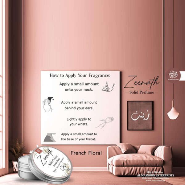 Zeenath Solid Perfume | 10g French Floral Sweet & Fresh Fragrance