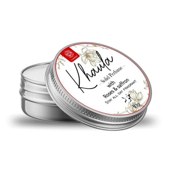 Khaula Solid Perfume | 10g Luxurious Arabic Fragrance with Rose & Saffron